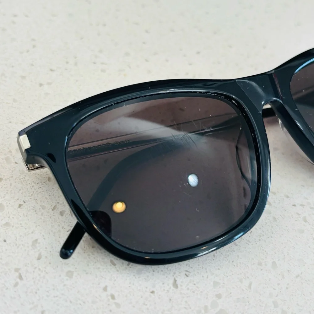 Saint Laurent SL 509-001 Black and Silver Sunglasses Women’s Sporty Designer Lux